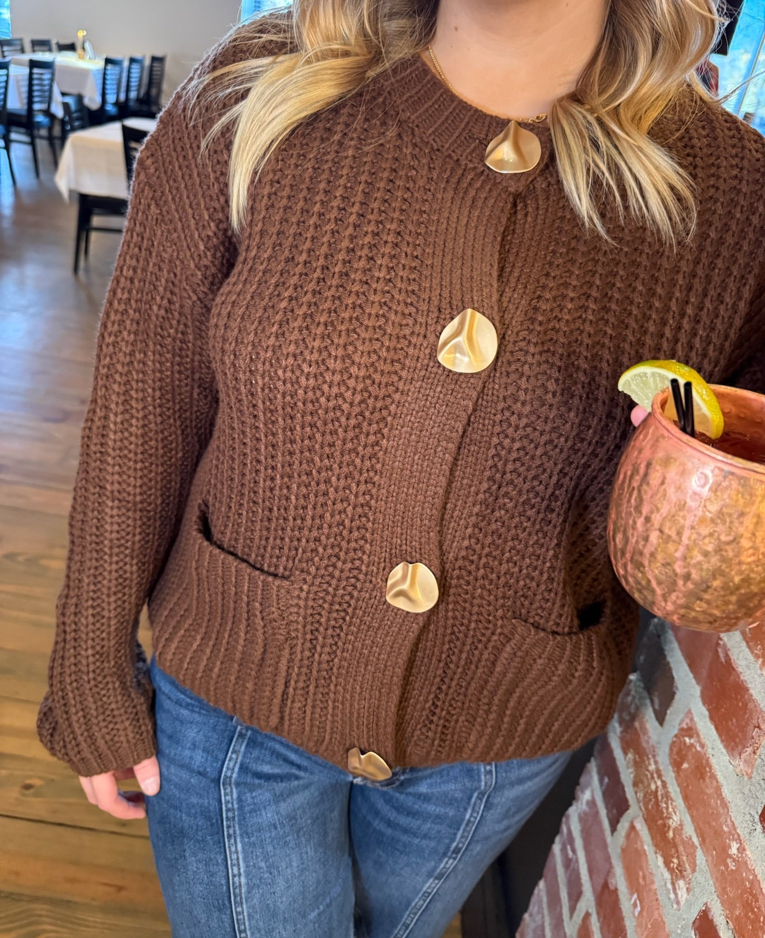 Toasted Marshmallow Cardigan-Mocha