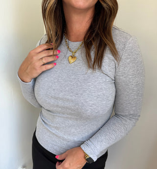 Soft & Simple Top-Heather Grey