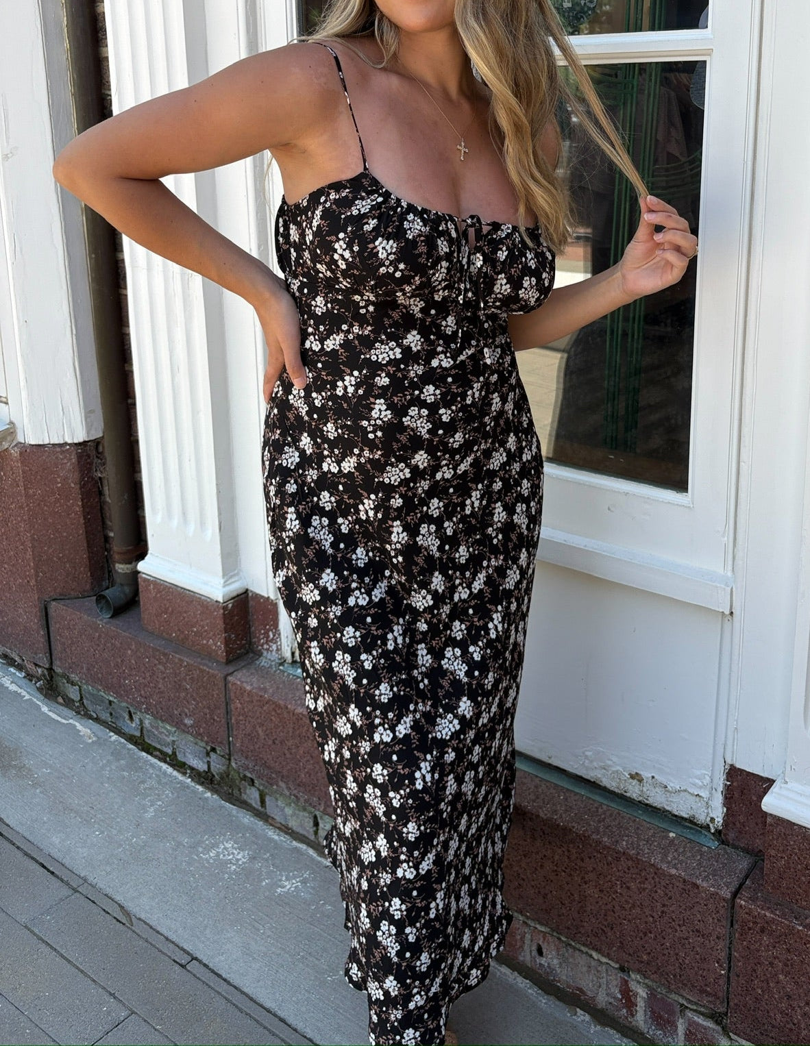 Black floral dress