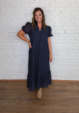 Prairie Lane Dress - Navy