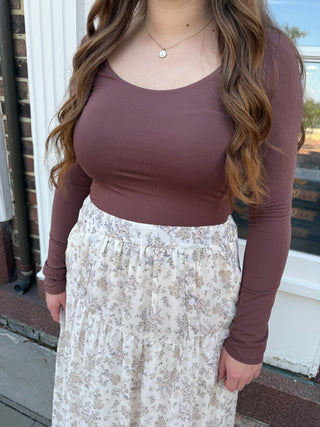 Right on Time Top-Chocolate