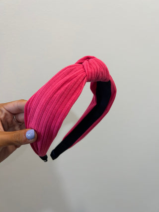 Rib Knit Headband - Fuchsia