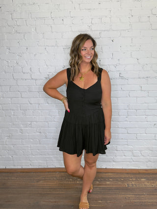 Sunday Stroll Romper - Black