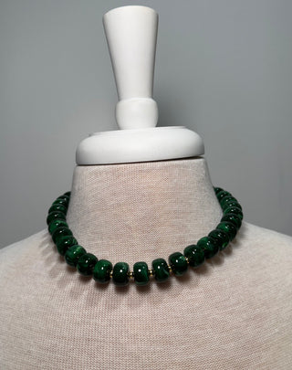 Bold & Beaded Necklace - Deep Forest