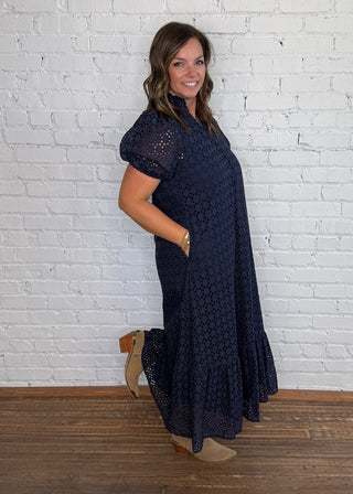 Prairie Lane Dress - Navy