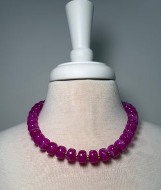 Bold & Beaded Necklace - Purple