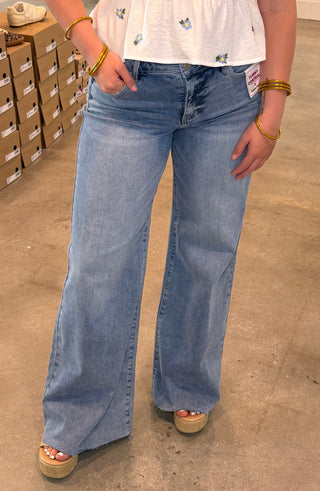 raw hem denim jeans with tummy control
