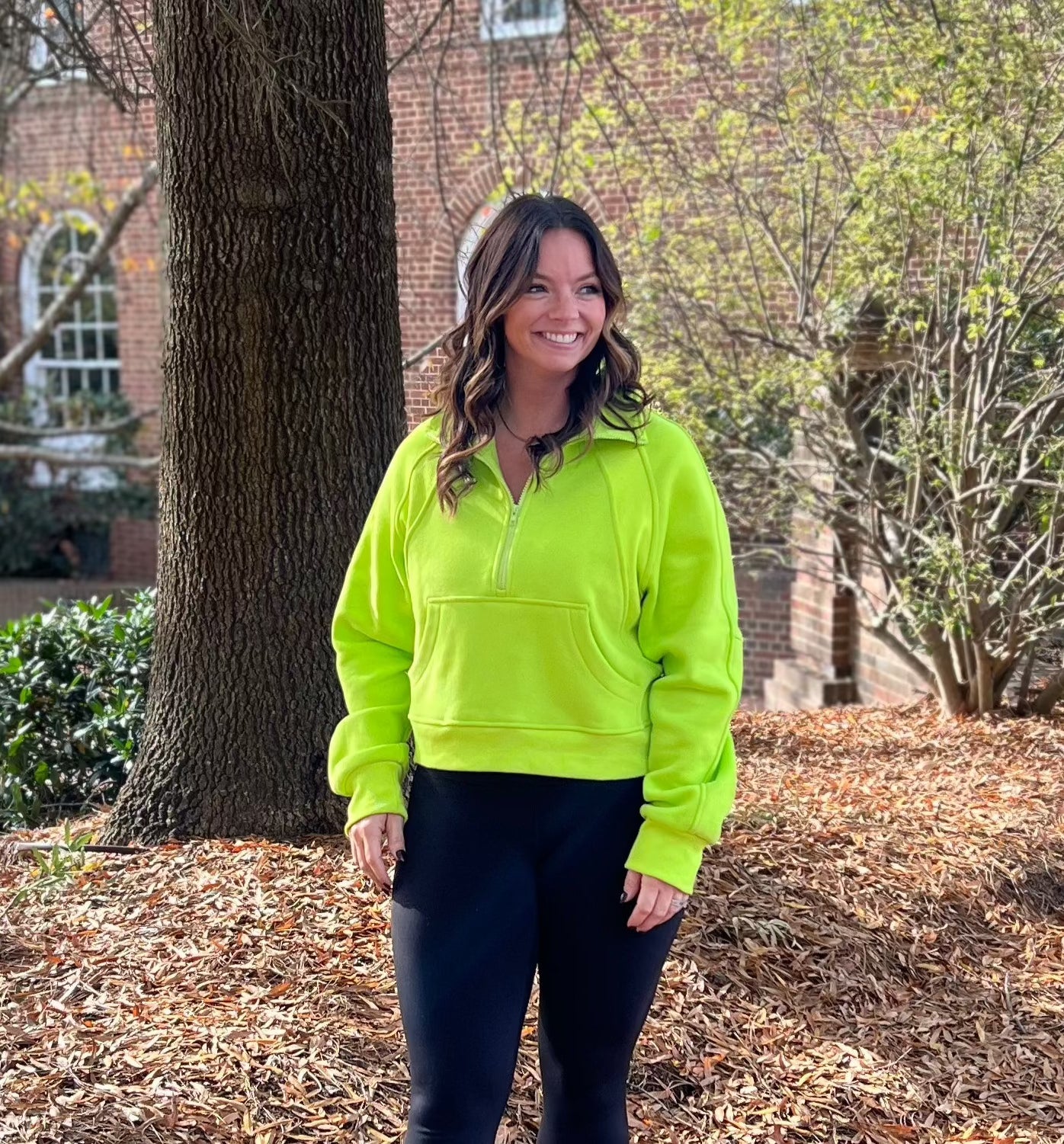 Here For It Pullover-Lime