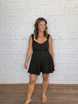 Sunday Stroll Romper - Black