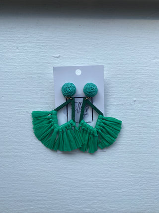 Spring Green Tassel Earring
