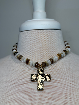 Hammered Cross Necklace